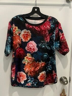 Johnny Was Bee Active Studio Colorful Oversize T-Shirt Top Small